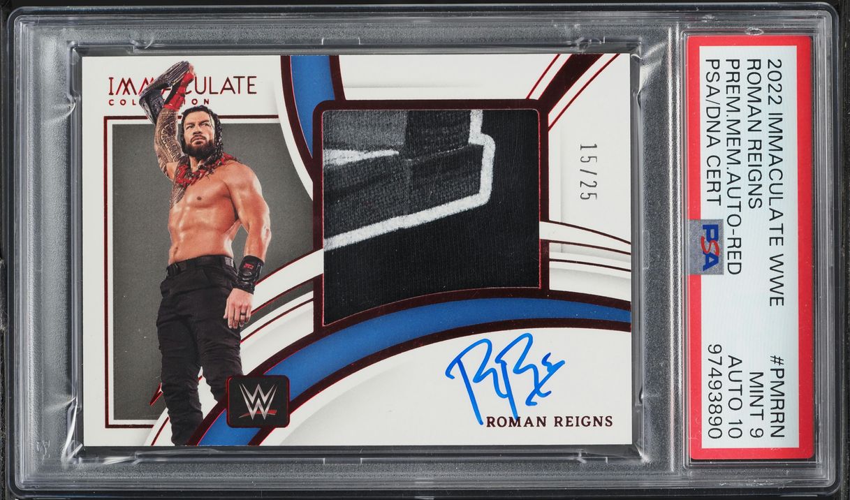 2022 Immaculate Collection WWE Red Roman Reigns PATCH AUTO DNA 10 /25 ...