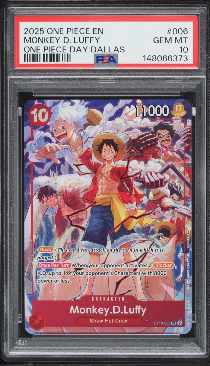 2025 One Piece Promo Day Dallas Monkey D. Luffy #ST10-006 PSA 10 GEM MINT