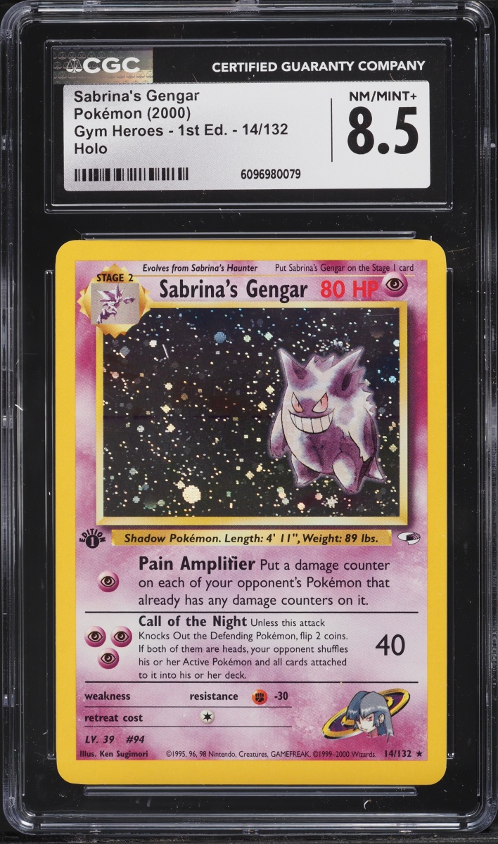 2000 Pokemon Gym Heroes 1st Edition Holo Sabrina's Gengar #14 CGC 8.5 NM-MT+