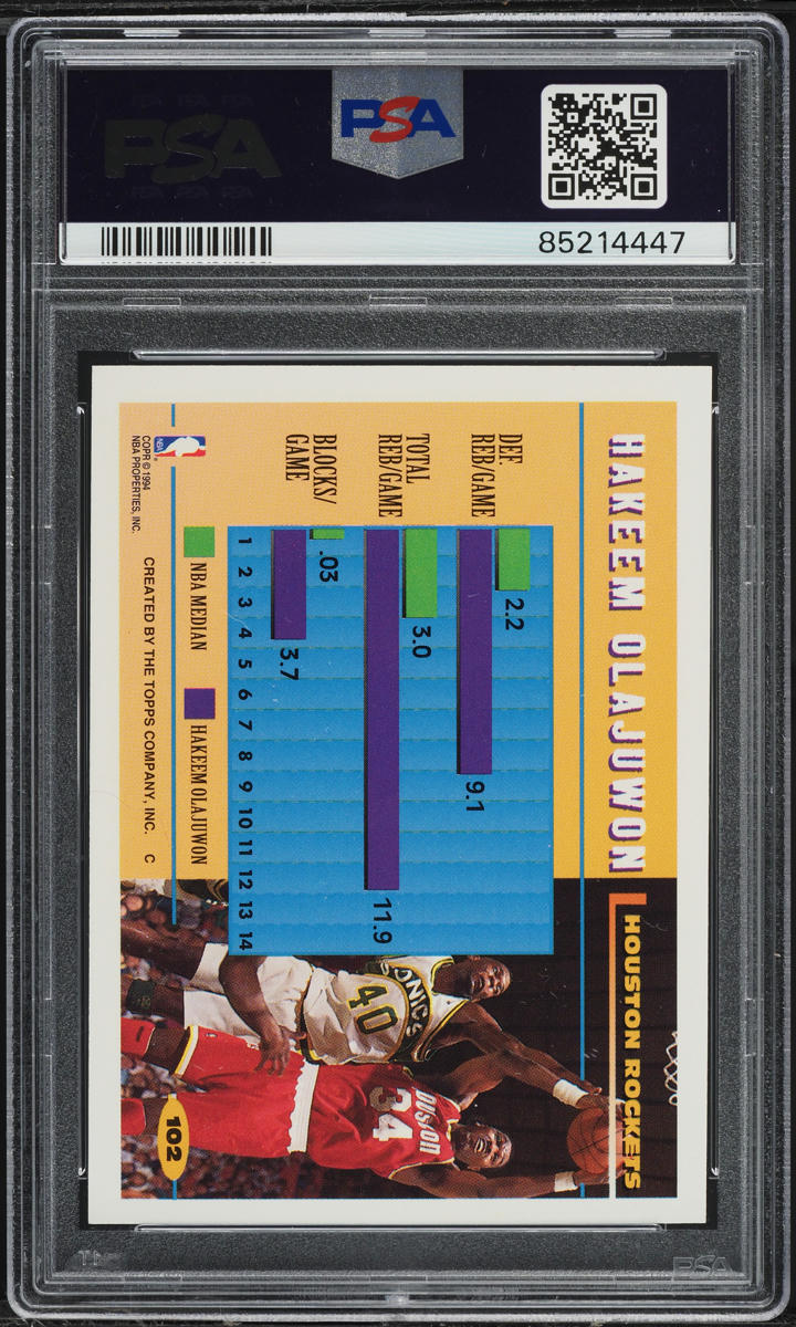 1994 Topps Basketball Hakeem Olajuwon #102 PSA 10 GEM MINT
