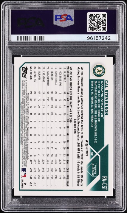 2023 Topps Chrome Gold Wave Refractor Cal Stevenson ROOKIE AUTO /50 #RA-CST PSA 10 GEM MINT