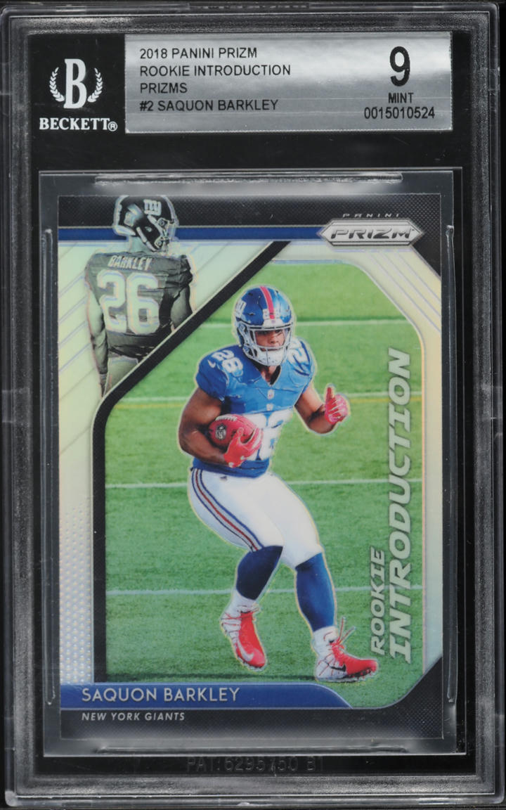 2018 Panini Prizm Introduction Saquon Barkley ROOKIE #2 BGS 9 MINT