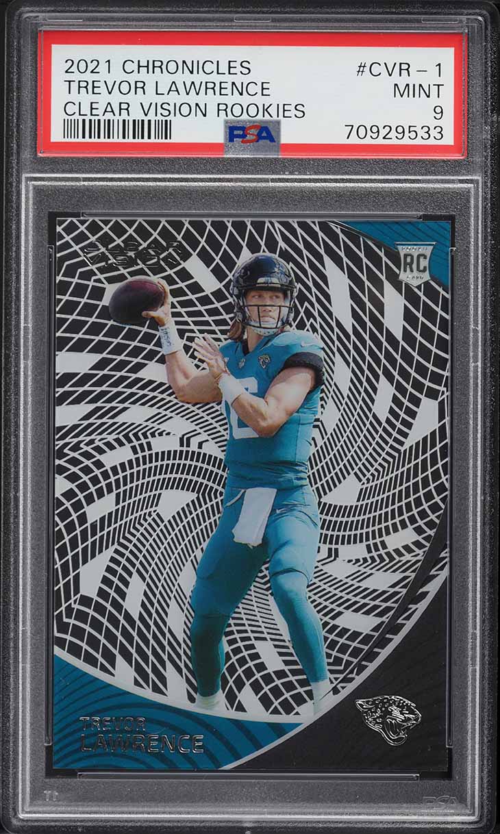 2021 Panini Chronicles Clear Vision Trevor Lawrence ROOKIE #CVR-1 PSA 9 MINT