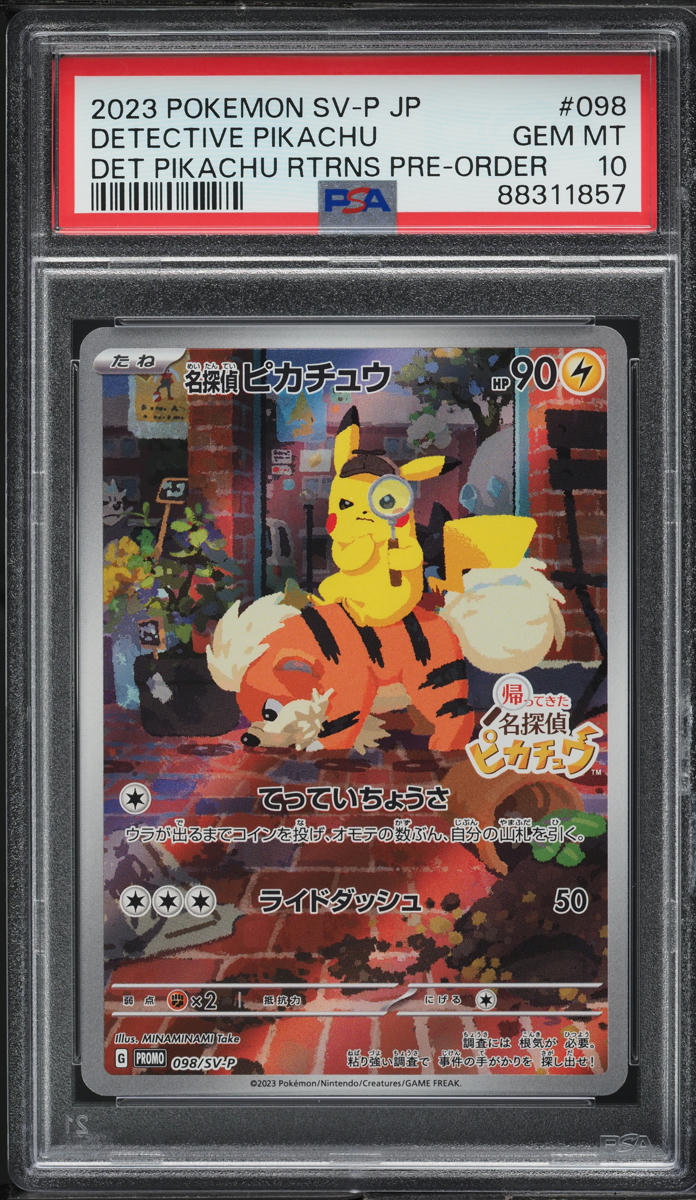 2023 Pokemon Japanese SV Promo Returns Pre-Order Detective Pikachu #98 PSA 10