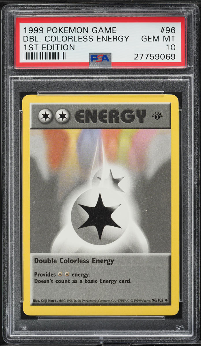 1999 Pokemon Base Set Shadowless 1st Edition Double Colorless Energy #96 PSA 10