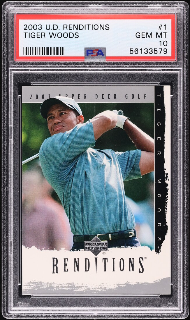 2003 Upper Deck Renditions Tiger Woods #1 PSA 10 GEM MINT