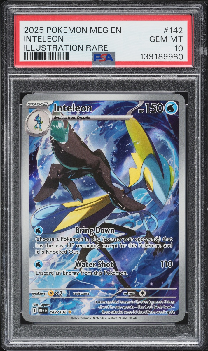 2025 Pokemon Mega Evolution IR Inteleon #142 PSA 10 GEM MINT