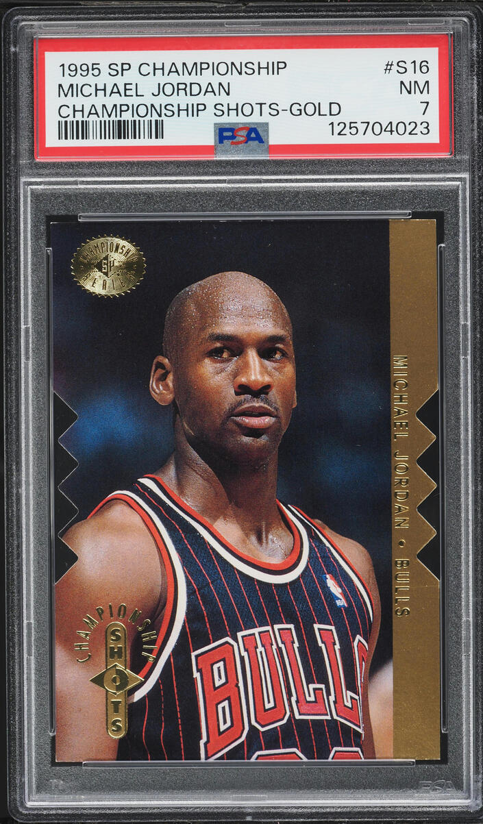 1995 SP Championship Shots Gold Die-Cut Michael Jordan #S16 PSA 7 NRMT