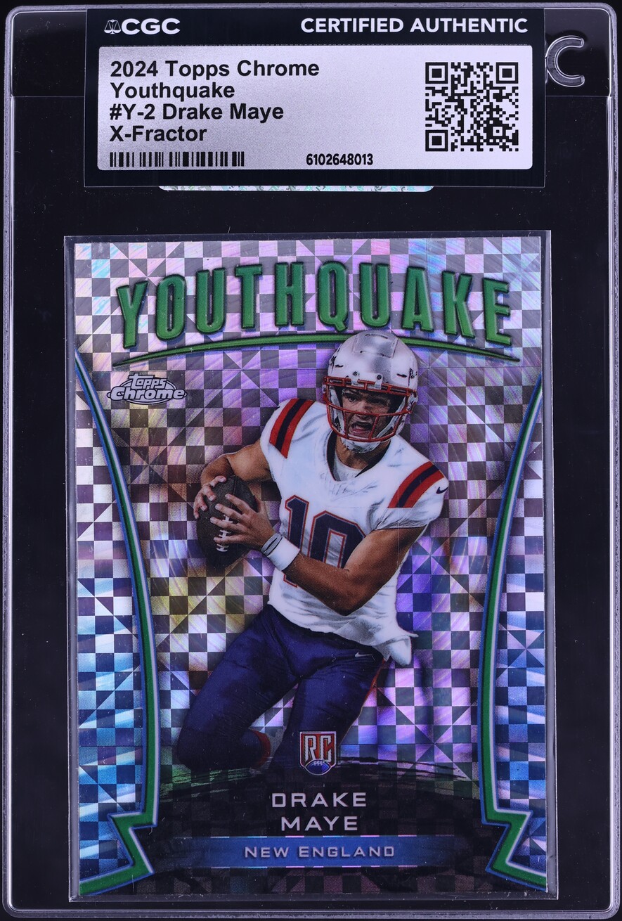 2024 Topps Chrome Youthquake Xfractor Drake Maye ROOKIE #Y-2 CGC AUTH