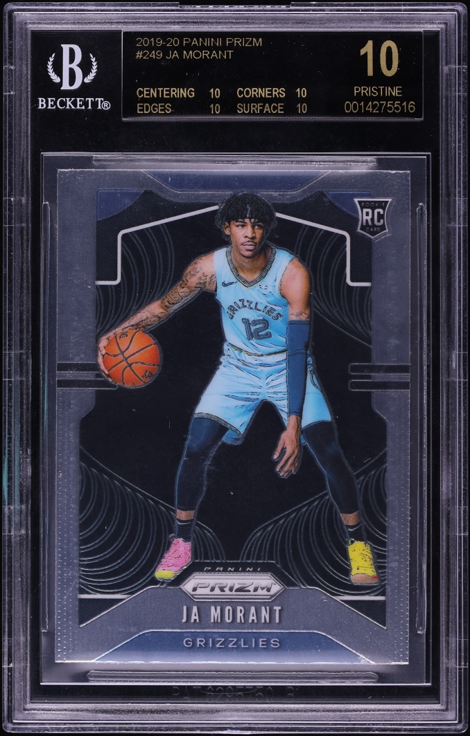 2019 Panini Prizm Ja Morant ROOKIE #249 BGS 10 PRISTINE, BLACK LABEL