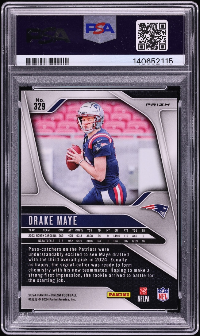 2024 Panini Prizm Silver Drake Maye ROOKIE #329 PSA 10 GEM MINT