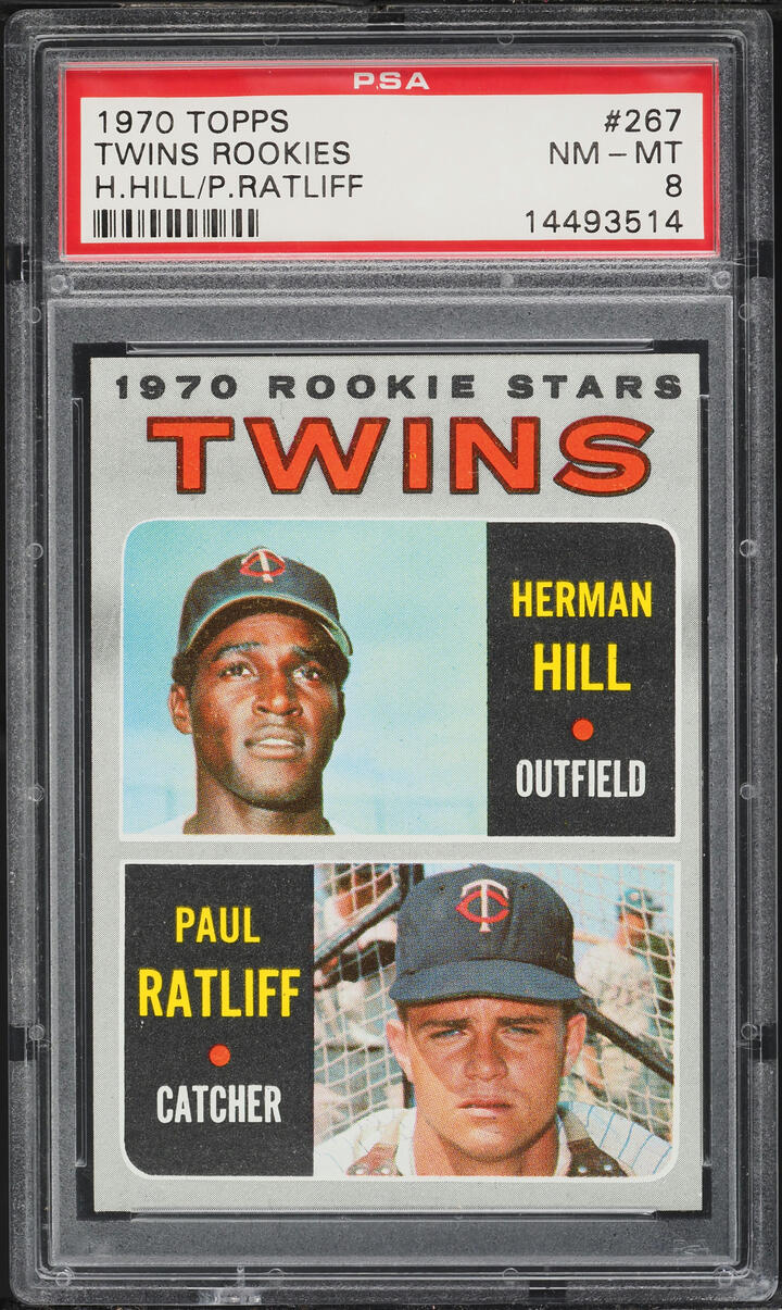 1970 Topps Herman Hill Paul Ratliff ROOKIE #267 PSA 8 NM-MT