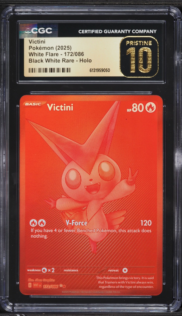 2025 Pokemon Scarlet & Violet White Flare Holo BWR Victini #172 CGC 10 PRISTINE