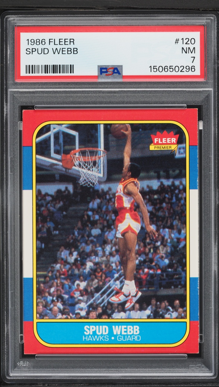 1986 Fleer Basketball Spud Webb ROOKIE #120 PSA 7 NRMT
