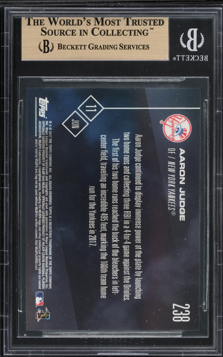 2017 Topps Now Aaron Judge ROOKIE #238 BGS 10 PRISTINE