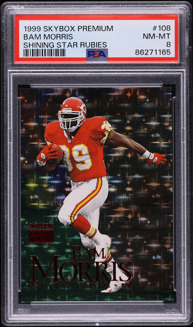 1999 Skybox Premium Shining Star Rubies Bam Morris /30 #108 PSA 8 NM-MT