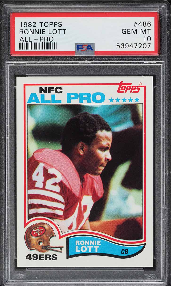1982 Topps Football Ronnie Lott ROOKIE, ALL-PRO #486 PSA 10 GEM MINT