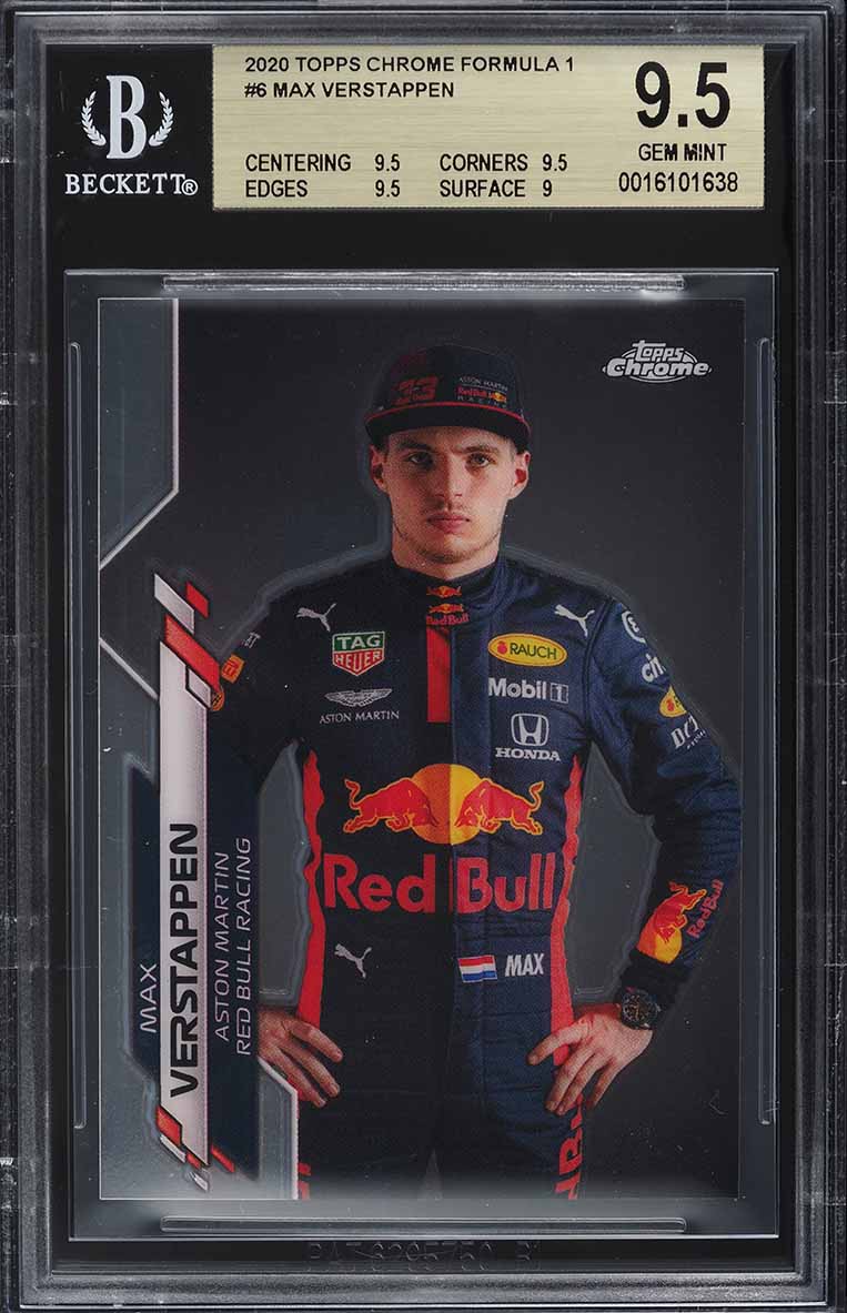 2020 Topps Chrome Formula 1 F1 Max Verstappen #6 BGS 9.5 GEM MINT