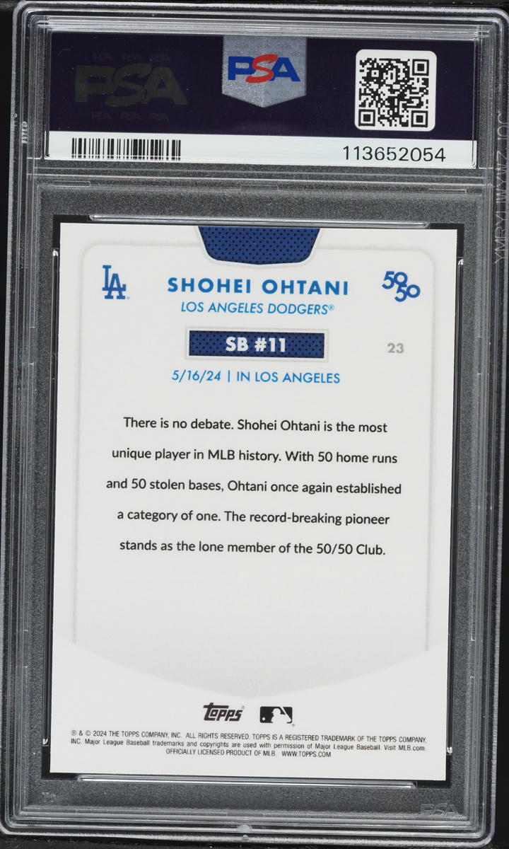 2024 Topps Chrome 50/50 Aqua Refractor Shohei Ohtani /75 #23 PSA 9 MINT