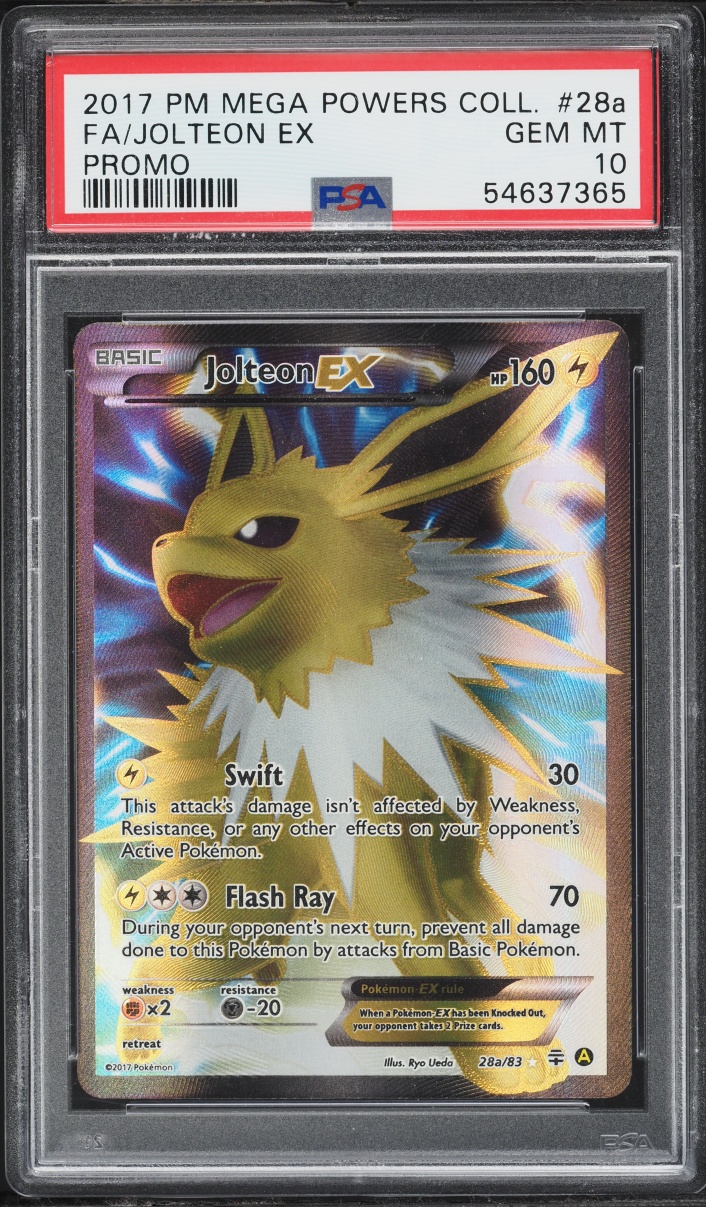 2017 Pokemon XY Promo Mega Powers Collection Full Art Jolteon EX #28a PSA 10 GEM MINT