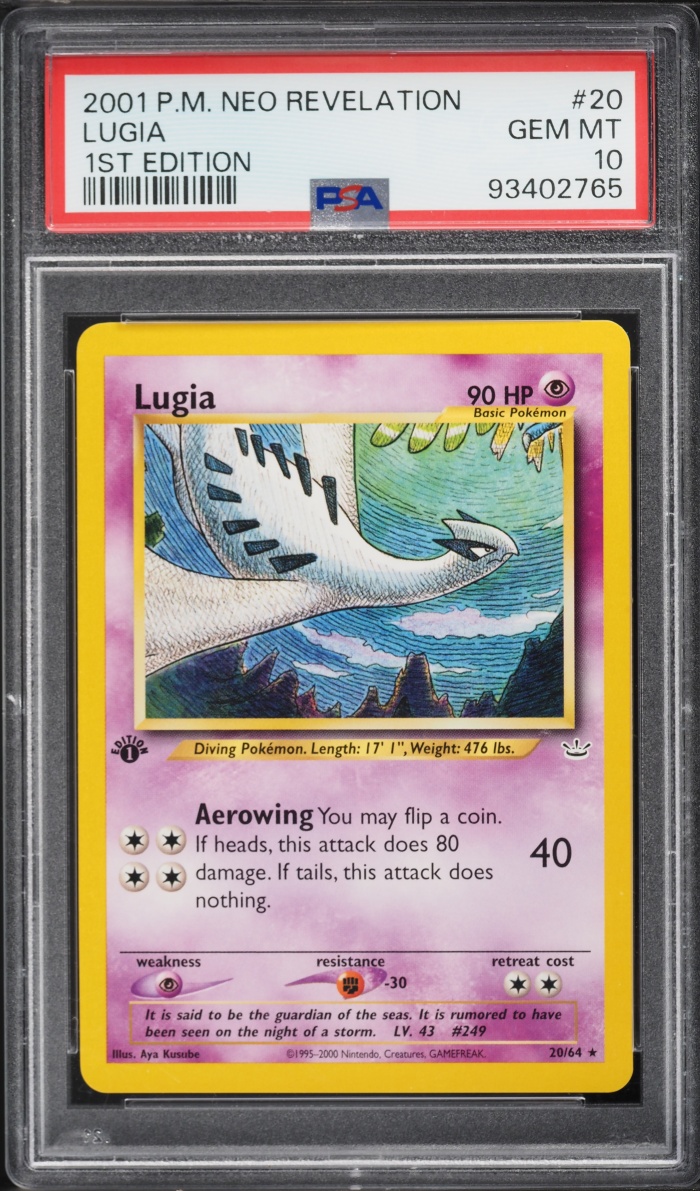 2001 Pokemon Neo Revelation 1st Edition Lugia #20 PSA 10 GEM MINT