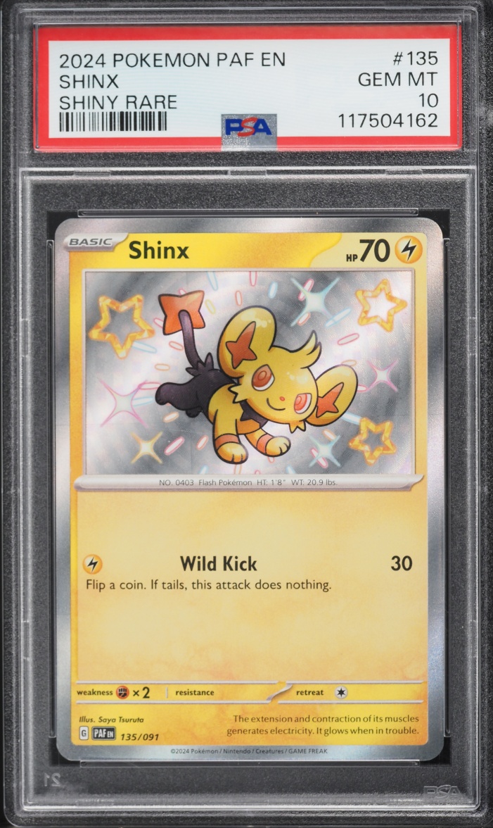 2024 Pokemon Scarlet & Violet Paldean Fates Shiny Shinx #135 PSA 10 GEM MINT