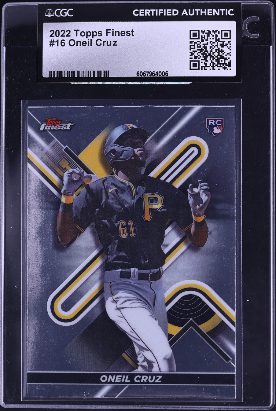 2022 Finest Oneil Cruz ROOKIE #16 CGC AUTH