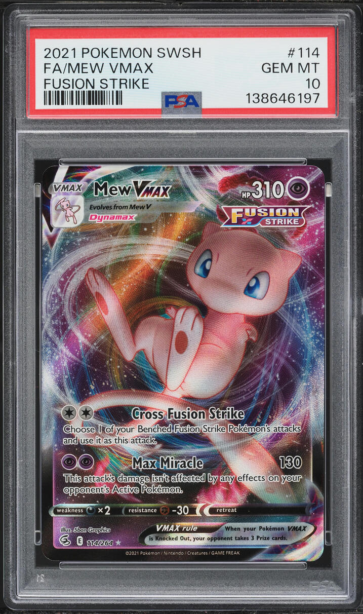 2021 Pokemon Sword & Shield Fusion Strike Alt Art Mew VMAX #114 PSA 10 GEM MINT