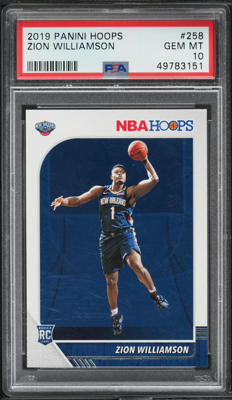2019 Panini Mosaic Black Zion Williamson ROOKIE 1/1 #269 PSA 8 NM