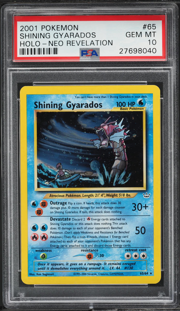2001 Pokemon Neo Revelation Holo Shining Gyarados #65 PSA 10 GEM MINT