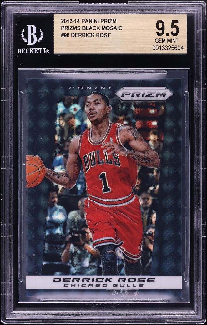 2013 Panini Prizm Black Mosaic Derrick Rose 1/1 #96 BGS 9.5 GEM MINT