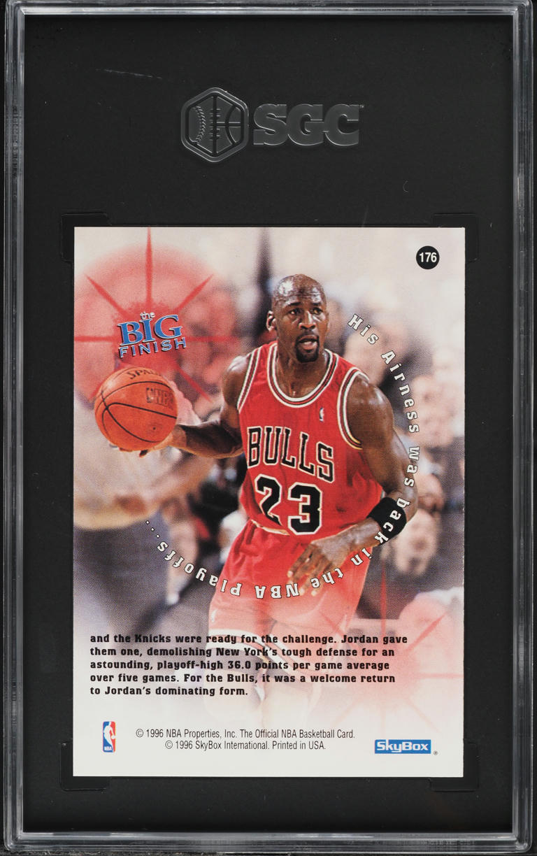 1996 Hoops The Big Finish Michael Jordan #176 SGC 6 EXMT
