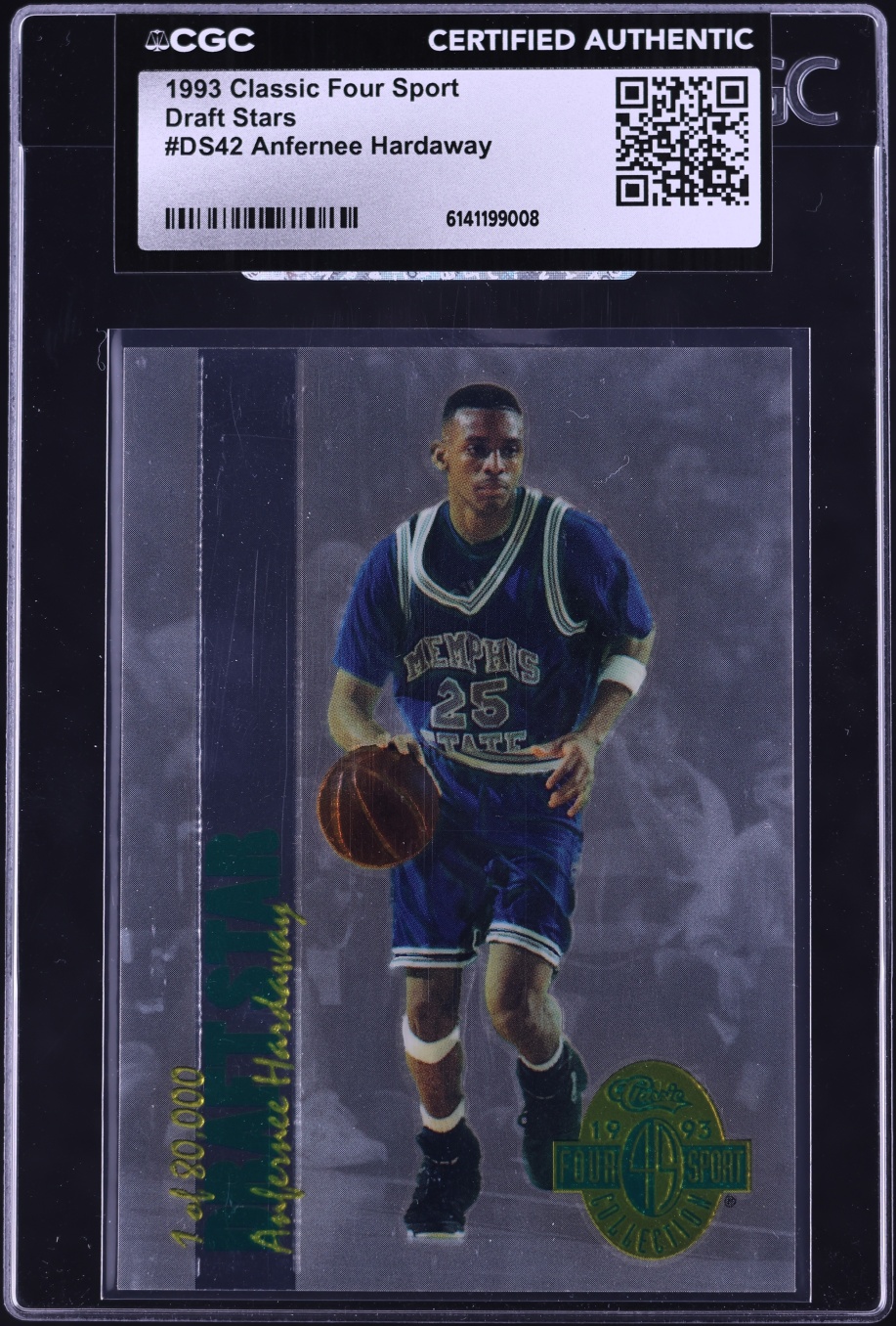 1993 Classic Four Sport Draft Stars Anfernee Hardaway ROOKIE #DS42 CGC AUTH