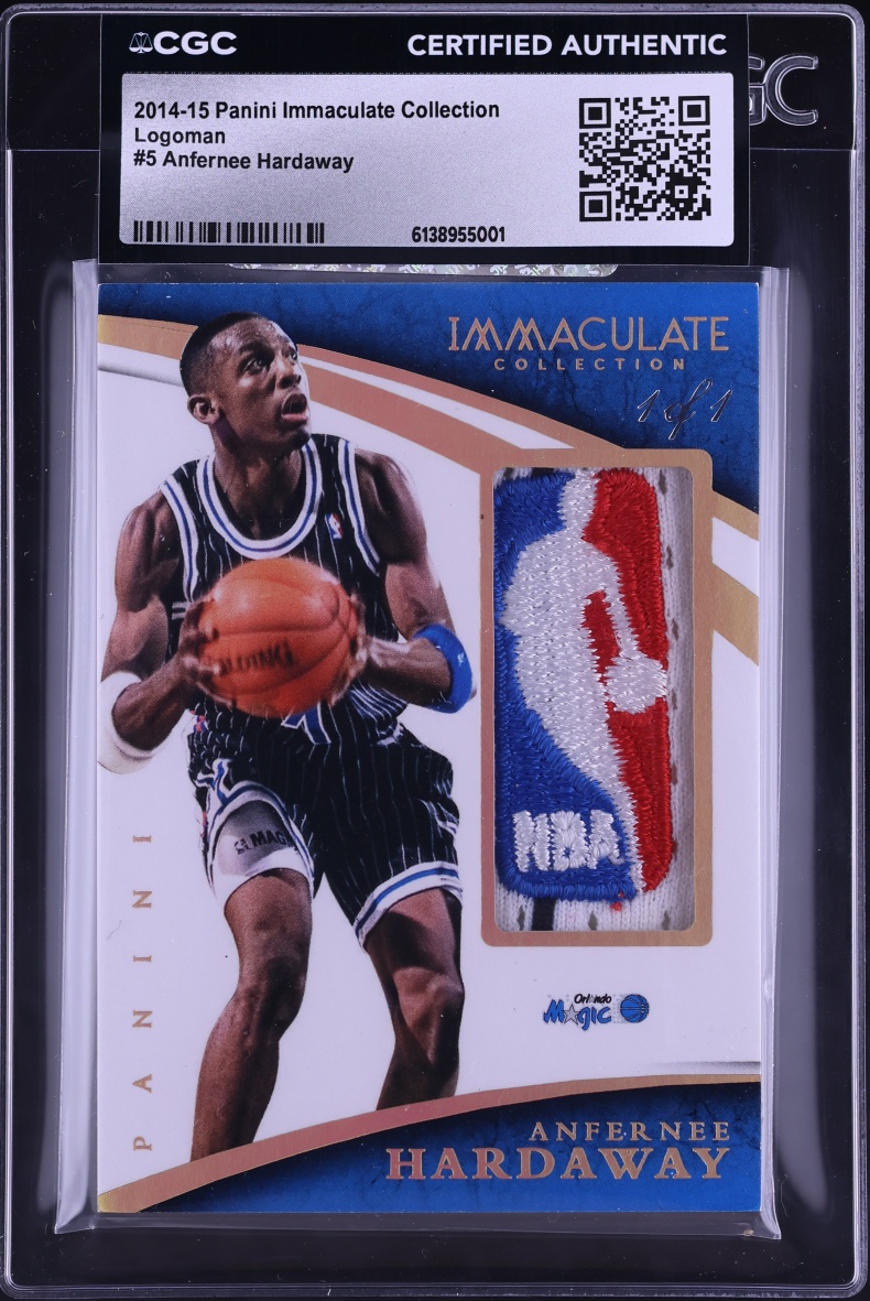 2014 Immaculate Collection Anfernee Hardaway LOGOMAN PATCH 1/1 #5 CGC AUTH