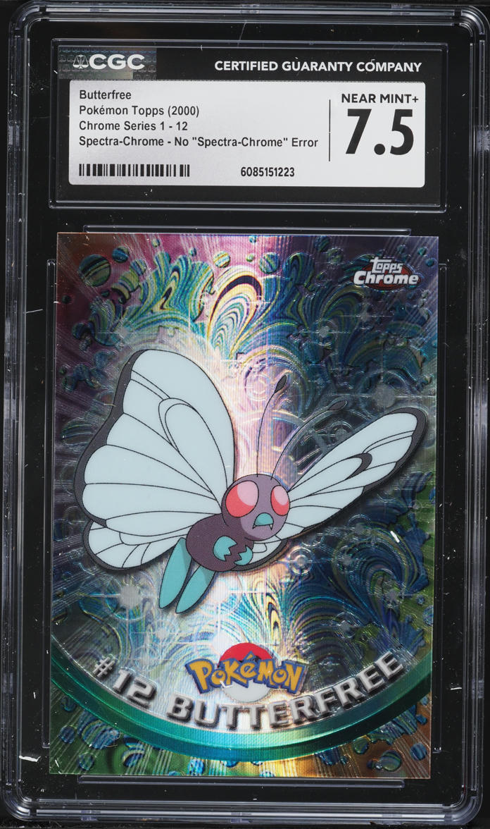 2000 Topps Chrome Pokemon Series 1 Spectra Error Butterfree #12 CGC 7.5 NRMT+