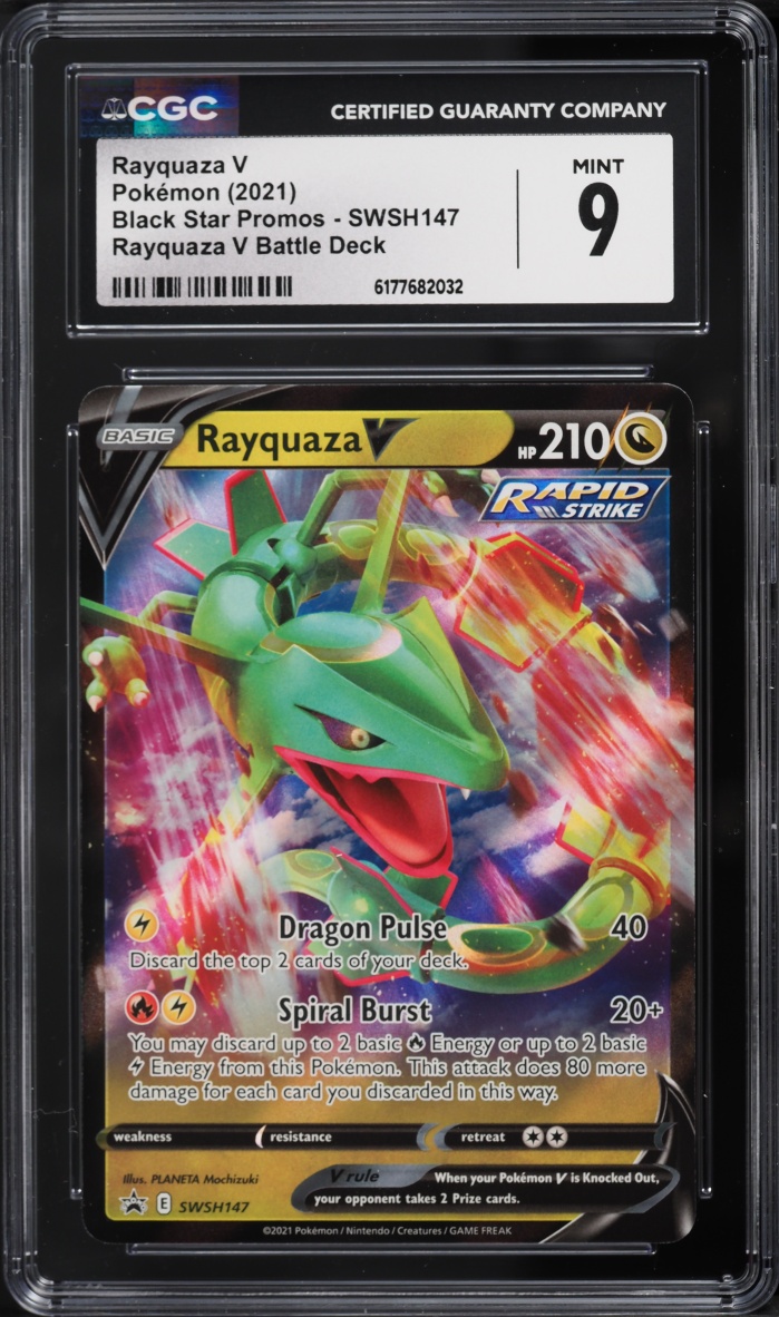 2021 Pokemon Sword & Shield Promo Battle Deck Rayquaza V #SWSH147 CGC 9 MINT