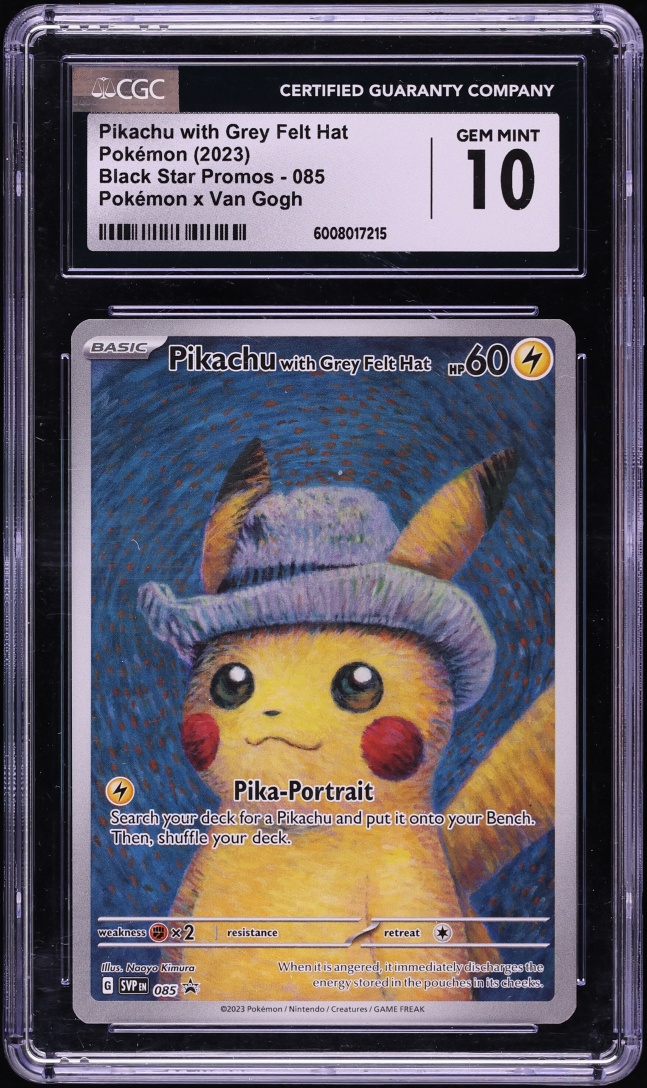 2023 Pokemon Scarlet & Violet Promo Van Gogh Full Art Pikachu With Grey Felt Hat #85 CGC 10 GEM