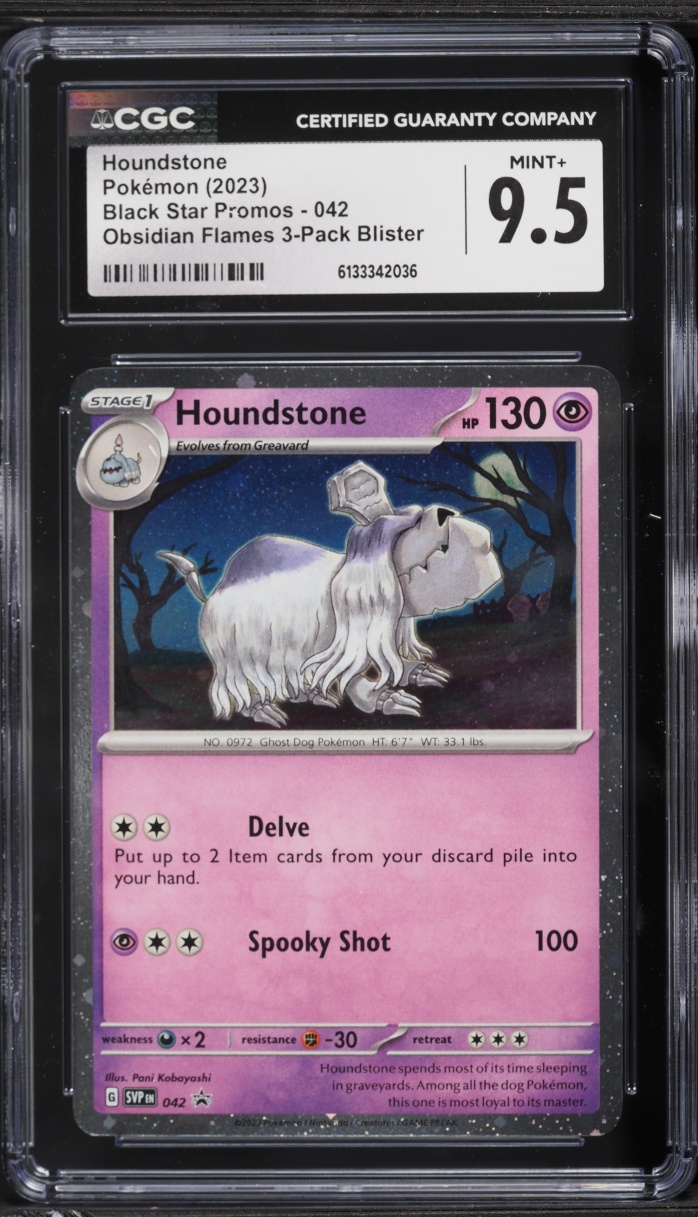2023 Pokemon Scarlet & Violet Promo Obsidian Flames Holo Houndstone #42 CGC 9.5 MINT+
