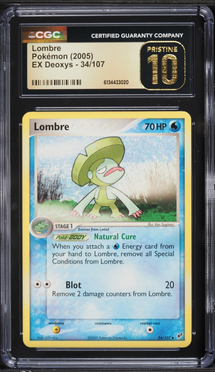 2005 Pokemon EX Deoxys Reverse Holo Lombre #34 CGC 10 PRISTINE