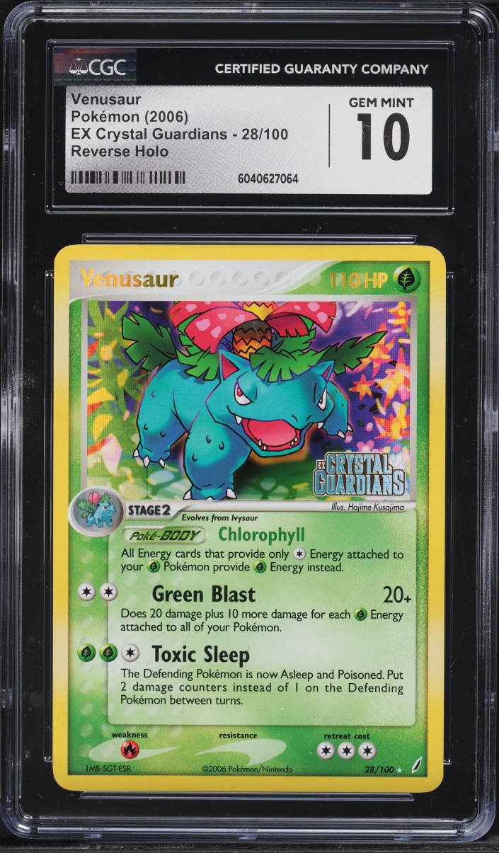 2006 Pokemon EX Crystal Guardians Reverse Holo Venusaur #28 CGC 10 GEM MINT