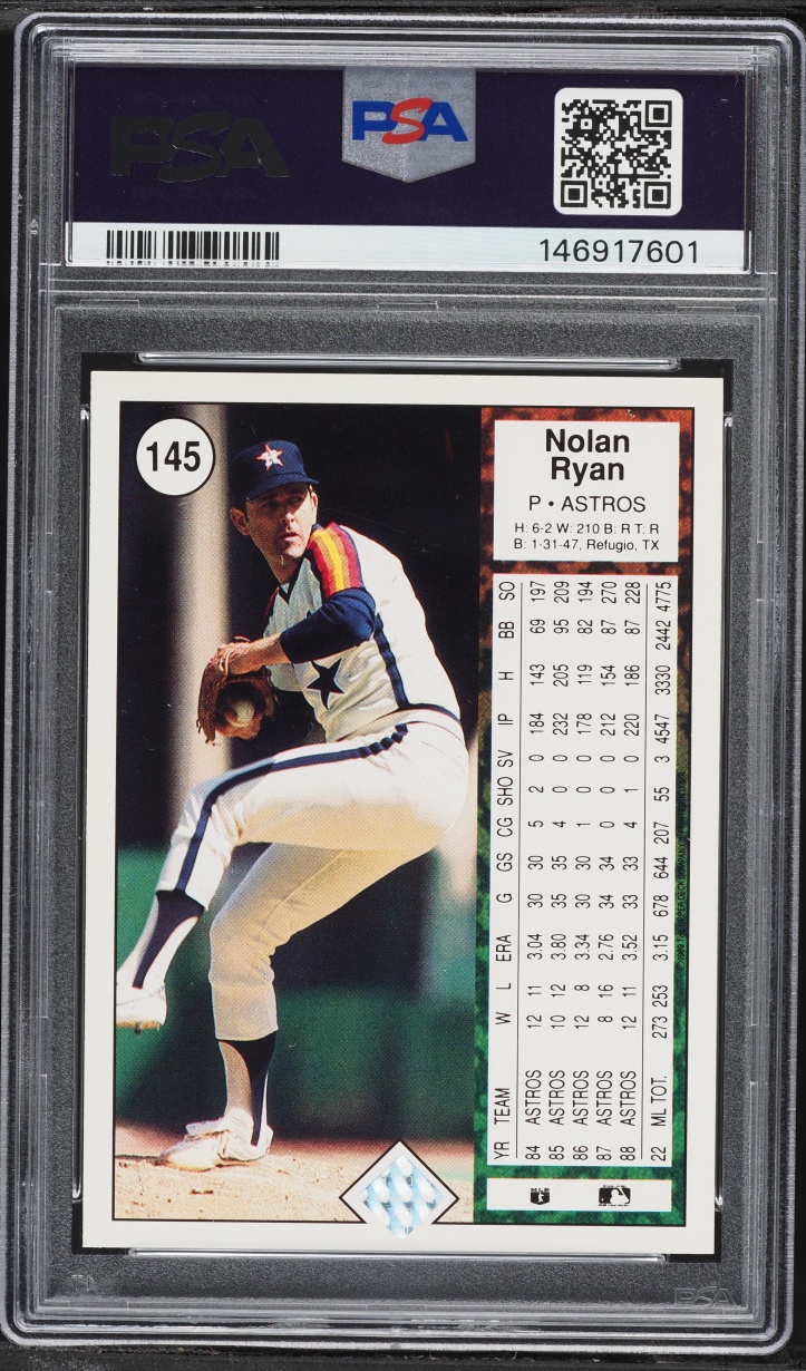 1989 Upper Deck Nolan Ryan #145 PSA 7 NRMT
