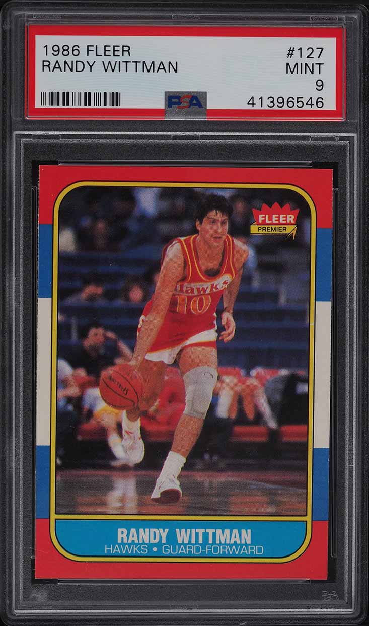1986 Fleer Basketball Randy Wittman #127 PSA 9 MINT