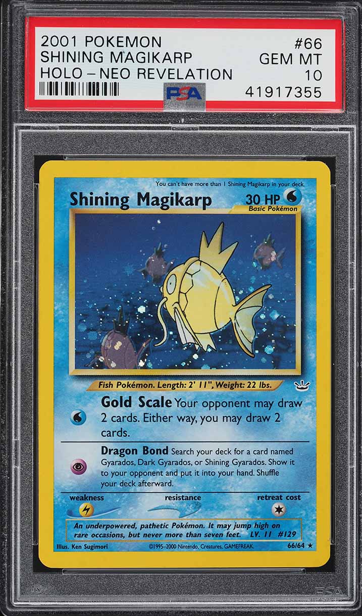 2001 Pokemon Neo Revelation Holo Shining Magikarp #66 PSA 10 GEM MINT