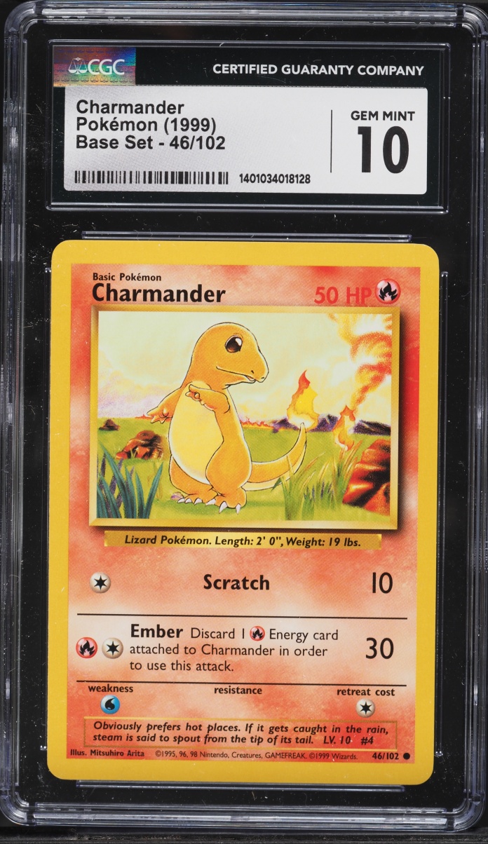 1999 Pokemon Base Set Charmander #46 CGC 10 GEM MINT