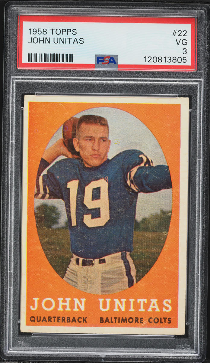 1958 Topps Football Johnny Unitas #22 PSA 3 VG