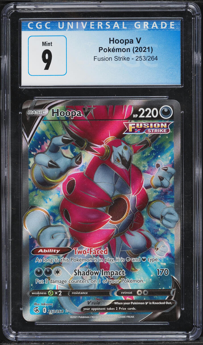 2021 Pokemon Sword & Shield Fusion Strike Full Art Hoopa V #253 CGC 9 MINT