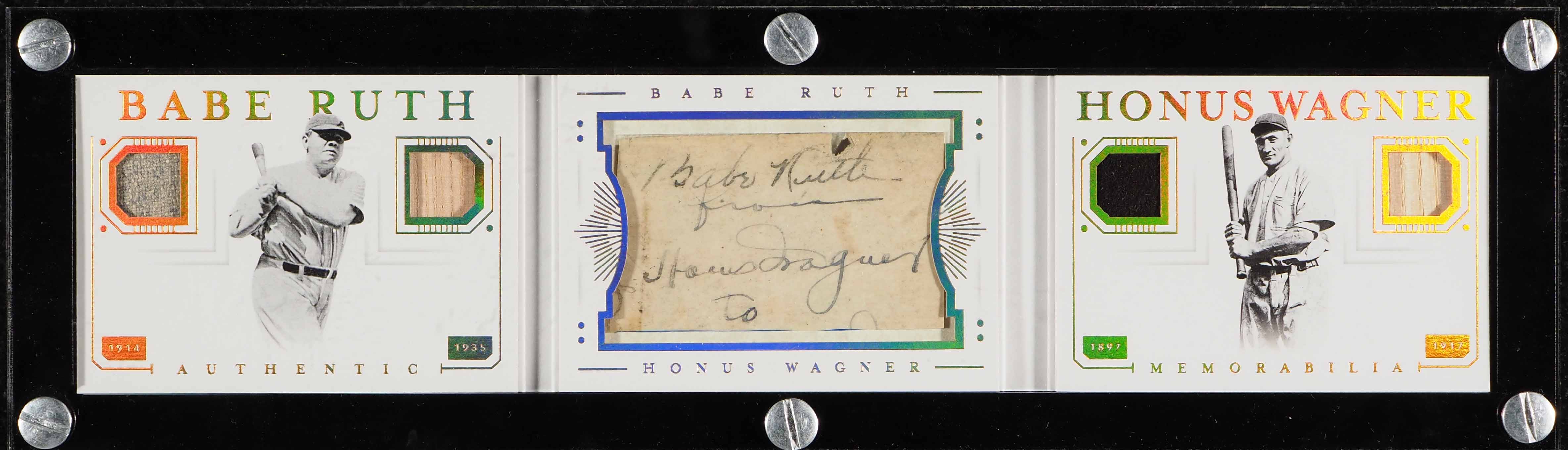 2019 National Treasures Ruth & Wagner Babe Ruth Wagner PATCH AUTO 1/1 ...