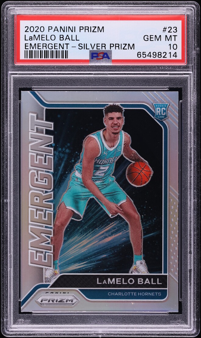 2020 Panini Prizm Emergent Silver LaMelo Ball ROOKIE #23 PSA 10 GEM MINT