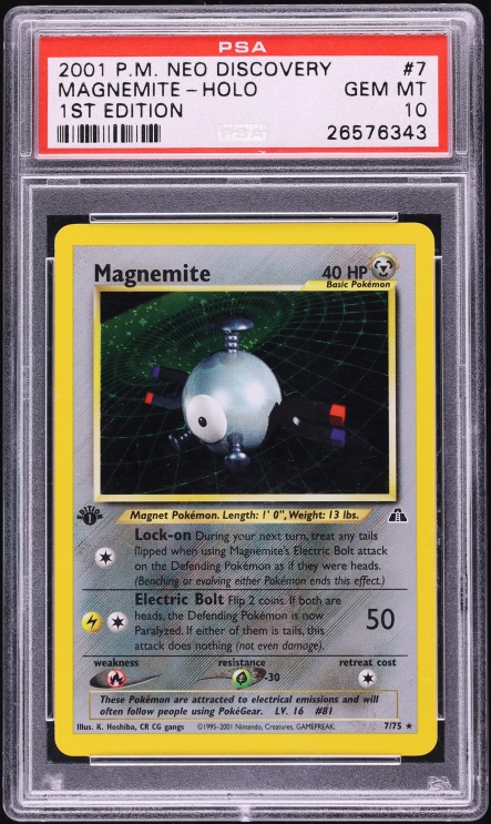 2001 Pokemon Neo Discovery 1st Edition Holo Magnemite #7 PSA 10 GEM MINT