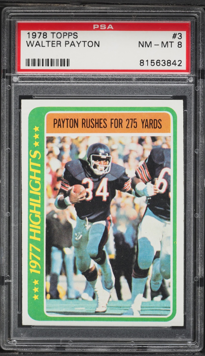 1978 Topps Football Walter Payton #3 PSA 8 NM-MT